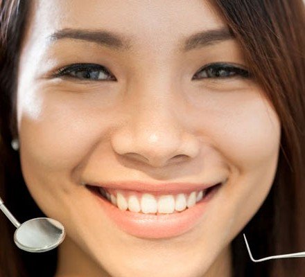 smiling girl dental check up