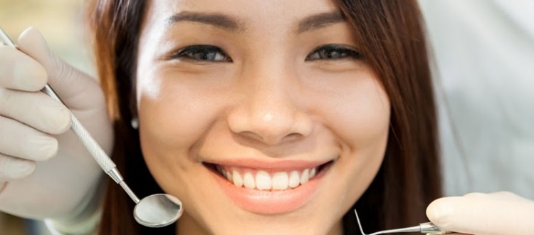 smiling girl dental check up